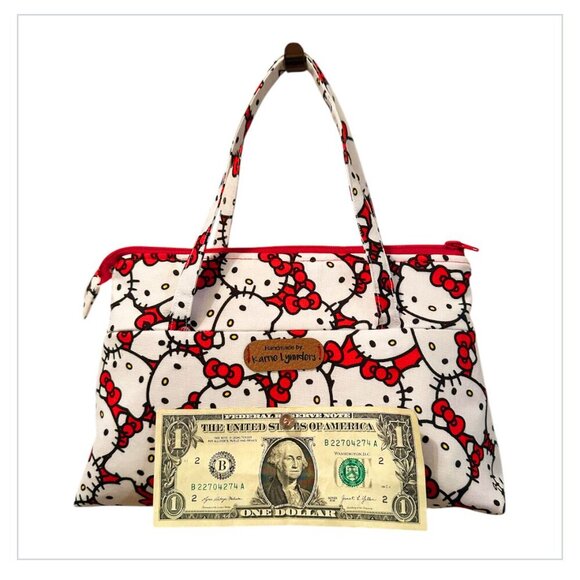 Handmade Hello Kitty Cotton Purse Handbag Wristlet - Picture 3 of 7